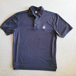 Footjoy Shirt Mens Large Blue Dots Golf Polo Redtail 1990 Golf Club Embroidery
